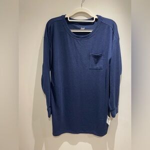 Jenni Women's Navy Long Sleeve Pajama Top